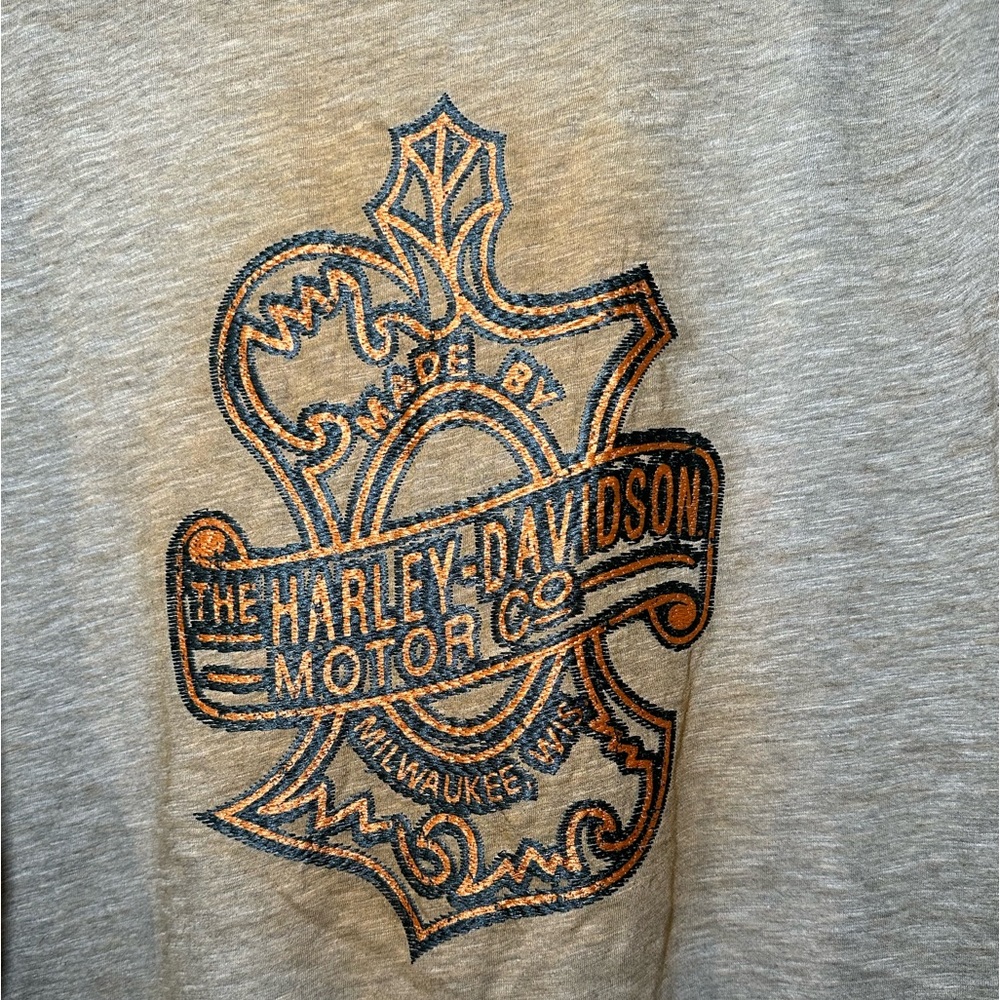 Harley Davidson Milwaukee Embroidered‎ Logo T-Shirt XL Sweet Fade Single Stitch